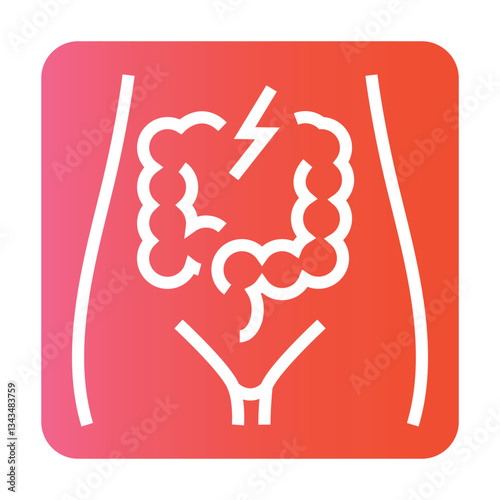 Stomach disorder line color icon. Vector isolated button.