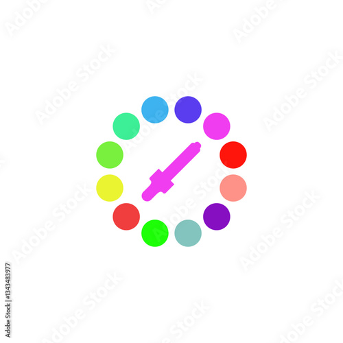 Color picker icon. A multicolor circle with a color picker.