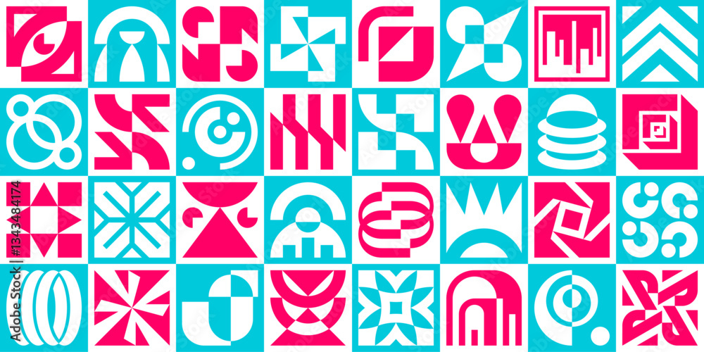 Abstract geometric pattern. Geometric Icons Design Elements. Trendy minimalist basic figures Abstract geometric pattern. Geometric Icons Design Elements. Trendy minimalist basic figures