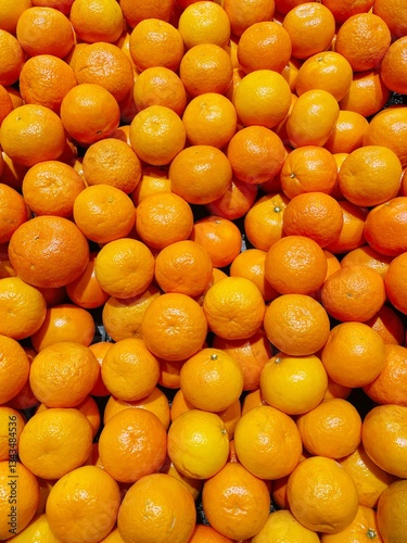 Obraz na płótnie Orange fruit in grocery store. Oranges background or Oranges texture at the super market w salonie