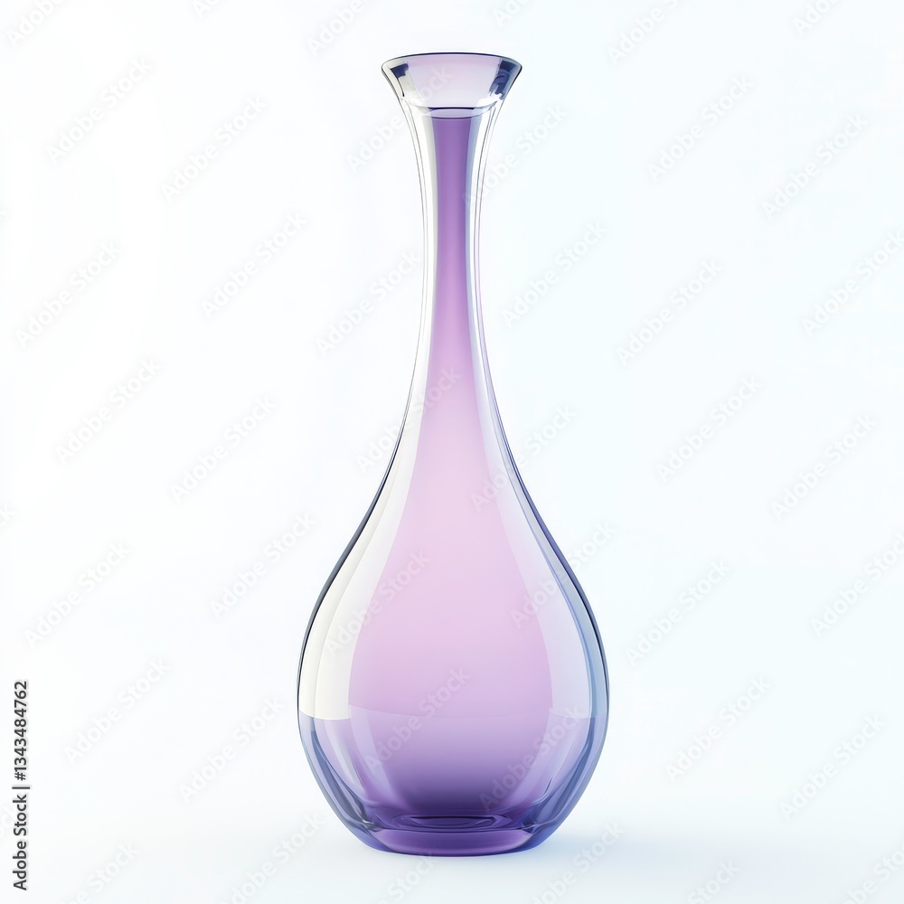 A matte lavender glass bottle with a tall, slender body and a gently curved neck, radiating calmness.