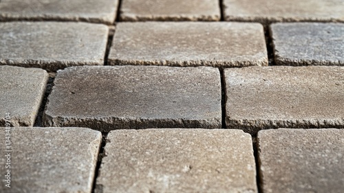 Obraz na płótnie A detailed close up view of gray and brown brick pavers w salonie