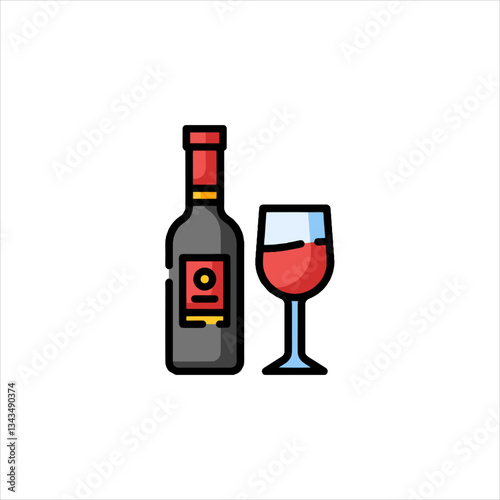 wine bottle and glass