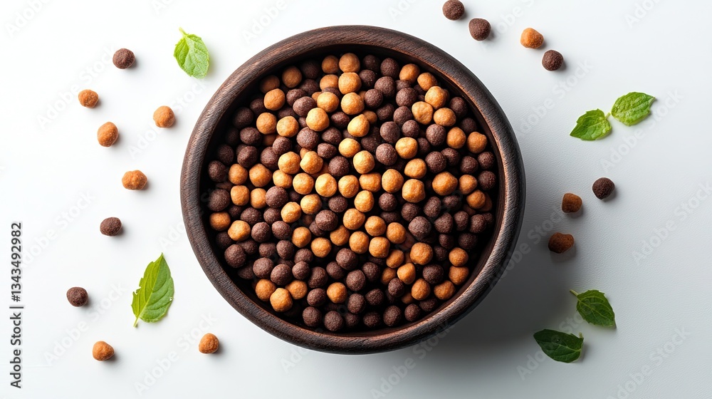 Dog food in a bowl, isolated on a white background. Dog food in a bowl, isolated on a white background.