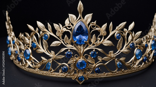 golden crown on blue