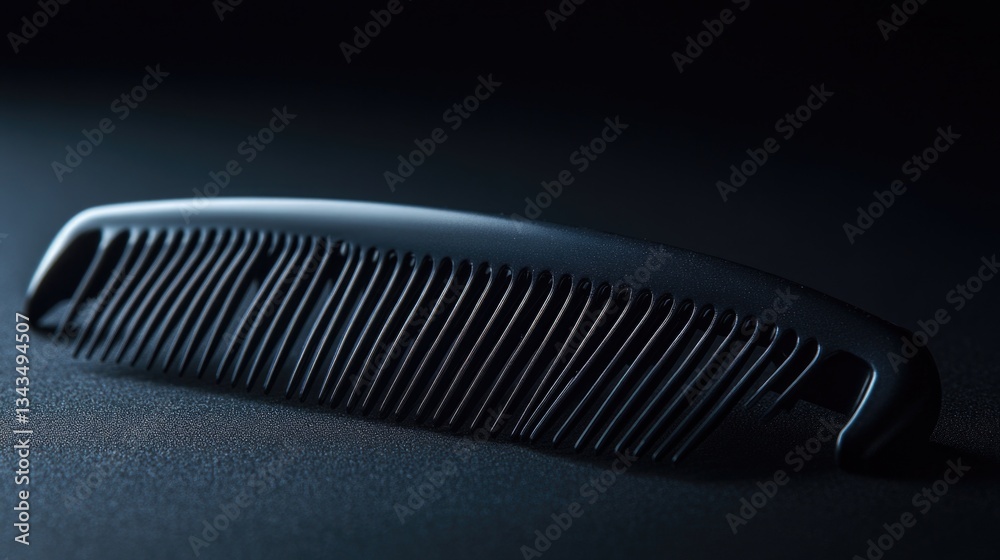 A single black comb resting on a table surface