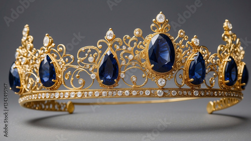 golden crown on red background