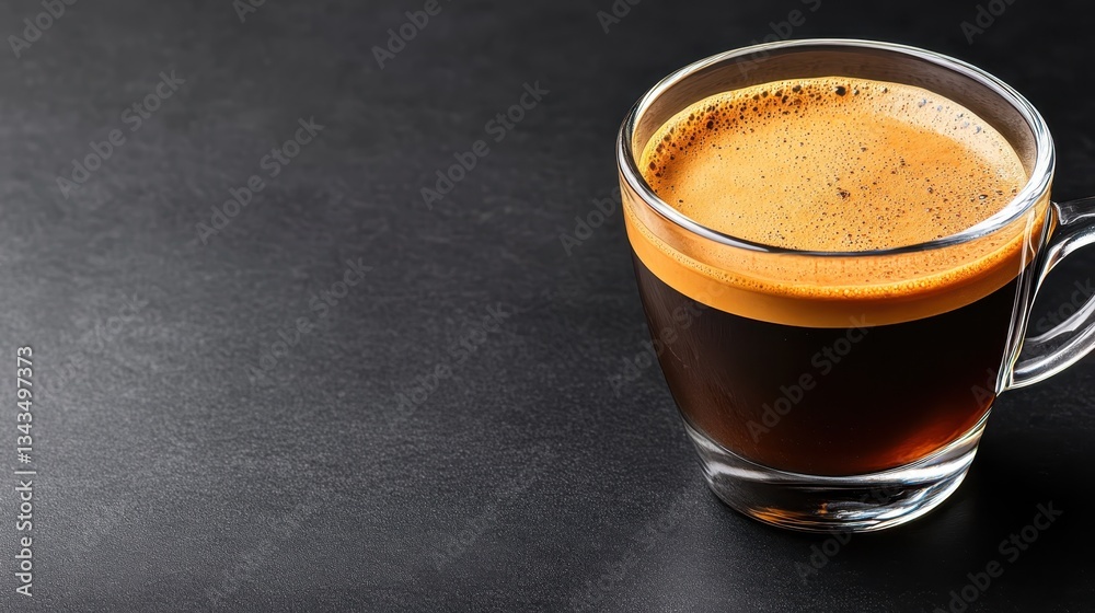 A clear glass mug filled with rich espresso, showcasing the deep brown color and frothy top, representing the pleasure and artistry behind crafting fine coffee beverages. A clear glass mug filled with rich espresso, showcasing the deep brown color and frothy top, representing the pleasure and artistry behind crafting fine coffee beverages.