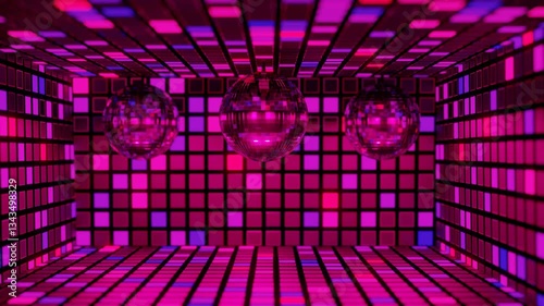Broadcast Hi-Tech Blinking Illuminated Cubes Room Stage, Multi Color, Events, 3D, Loopable, 4K