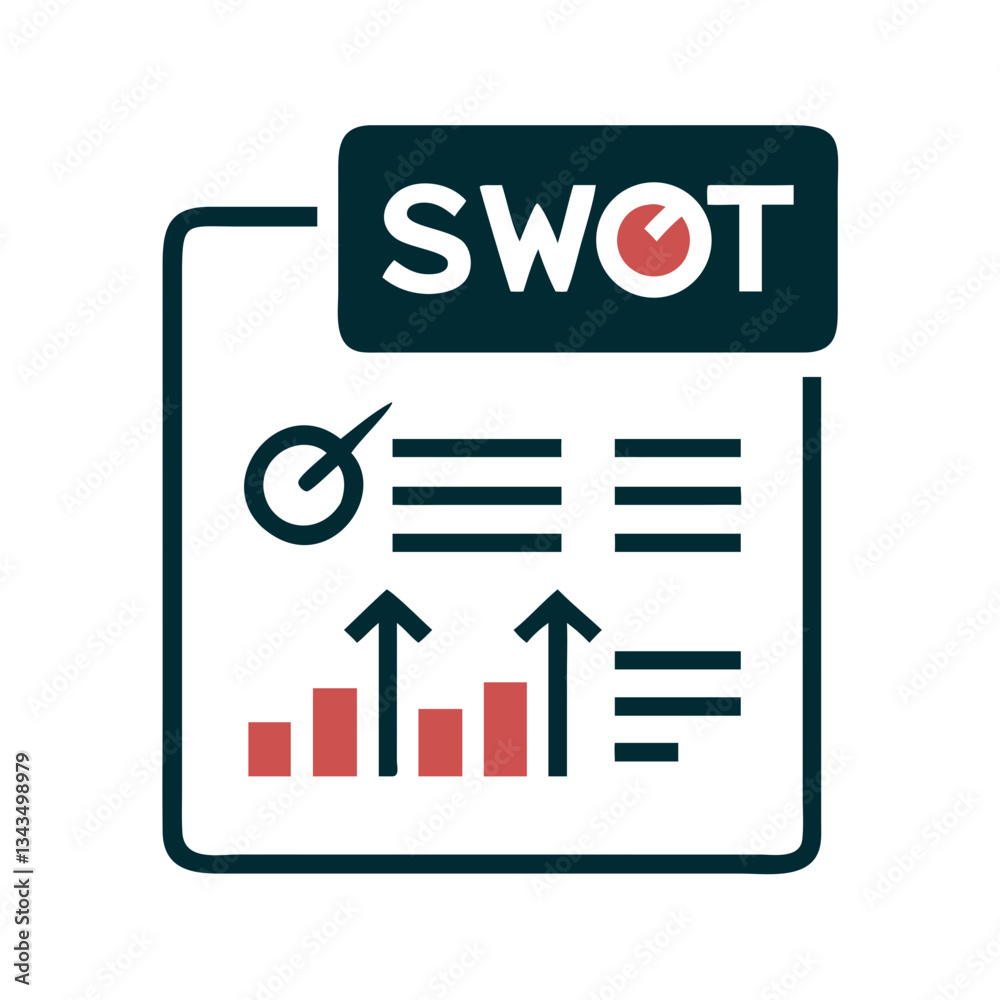 SWOT analysis chart with business metrics SWOT analysis chart with business metrics