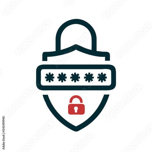 Cybersecurity password protection with padlock
