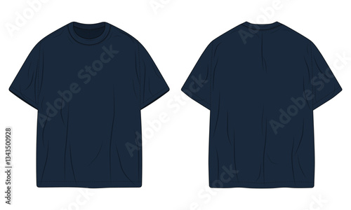 navy blue T-shirt template