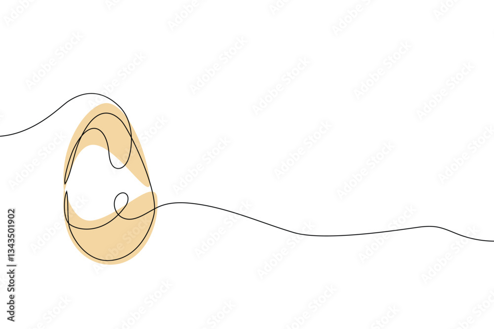 Continuous one-line drawing of Easter Bunny. Cute rabbit silhouette with ears in simple minimalistic style for spring design greeting card and web banner. Vector illustration. easter one-line art.