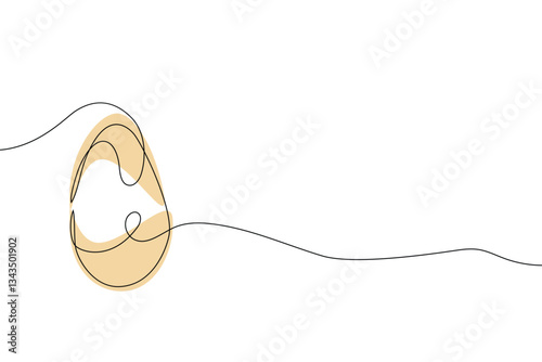 Obraz na płótnie Continuous one-line drawing of Easter Bunny. Cute rabbit silhouette with ears in simple minimalistic style for spring design greeting card and web banner. Vector illustration. easter one-line art. w salonie