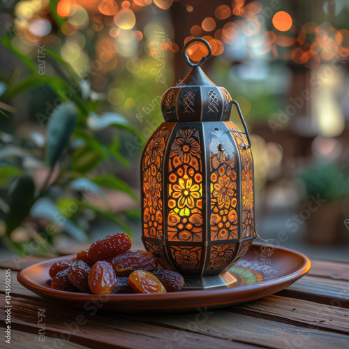 Fresh dates for breaking the fast in the month of Ramadan JPG by Generative A.I. photo