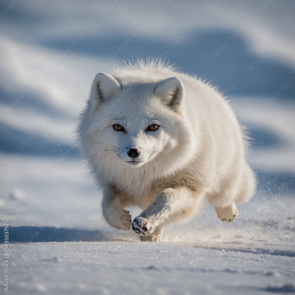 Naklejka premium white dog in snow
