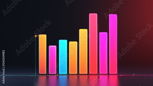 Free Download Science performance measurement assessment concept. Colorful bar graph on a dark background showcasing data visualization. - GFXLoad
