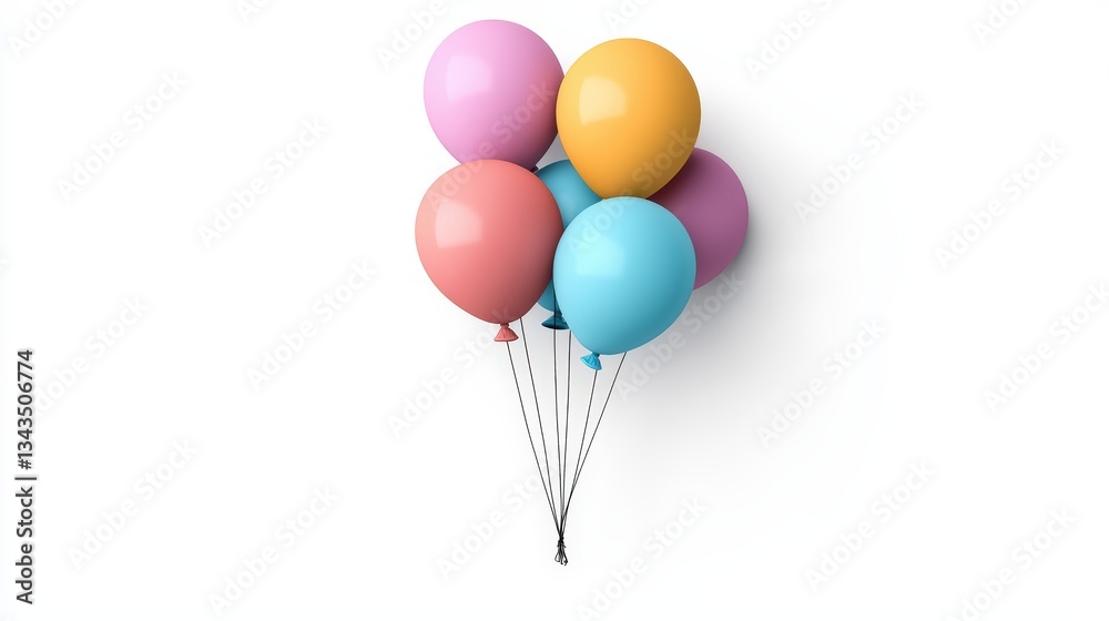 Colorful balloons floating against a white background, perfect for celebrations, parties, and festive occasions. Colorful balloons floating against a white background, perfect for celebrations, parties, and festive occasions.