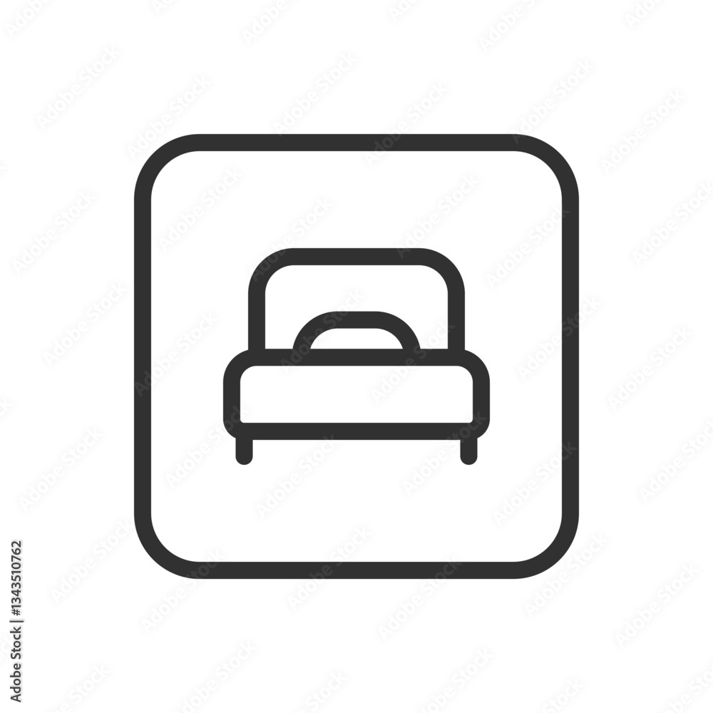 Single Bed Icon - Modern Simple Flat Vector for Web and Mobile Single Bed Icon - Modern Simple Flat Vector for Web and Mobile