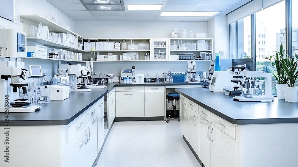 Modern Scientific Laboratory Interior Design With Equipment Displayed Nicely Modern Scientific Laboratory Interior Design With Equipment Displayed Nicely