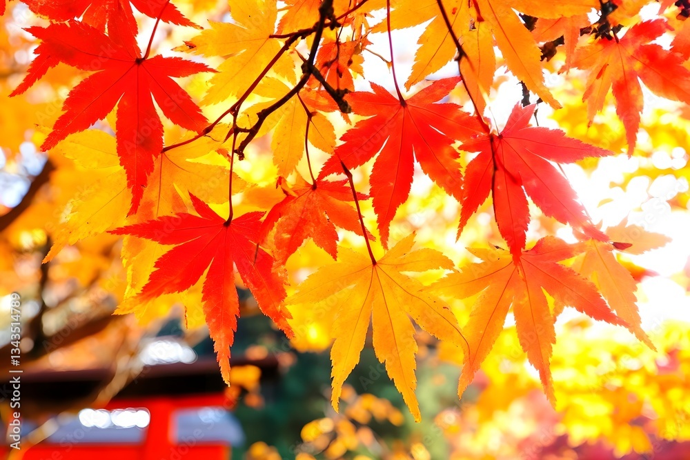 Vibrant Autumn Maple Leaves Red and Gold Fall Foliage Vibrant Autumn Maple Leaves Red and Gold Fall Foliage