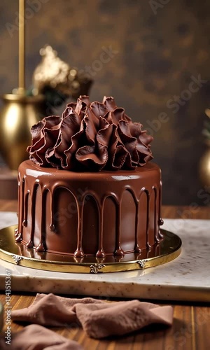 cake with a beautiful chocolate frosting	