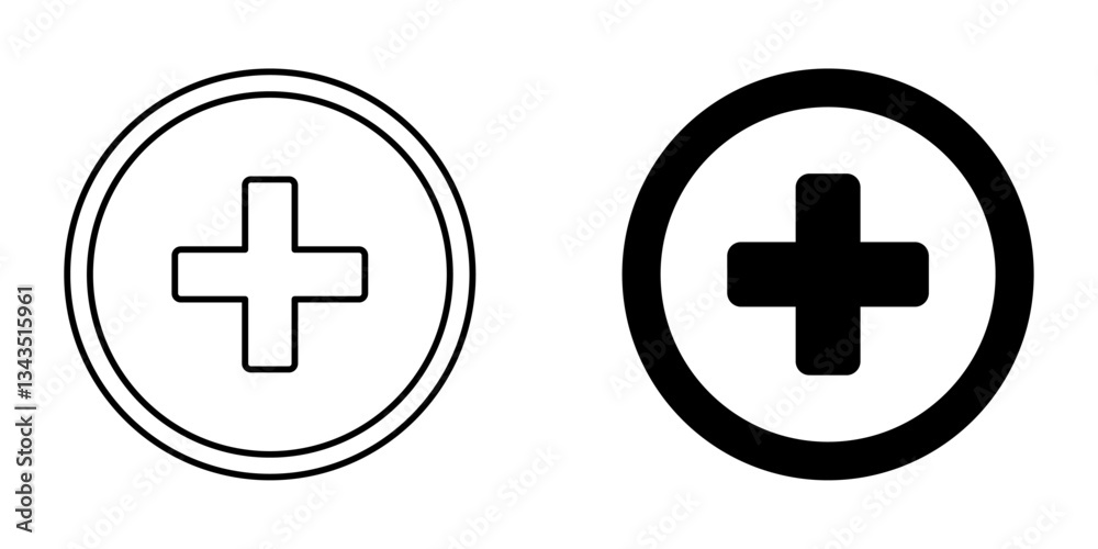 Fototapeta premium Add Button Icon | Plus Symbol for UI & Medical Use