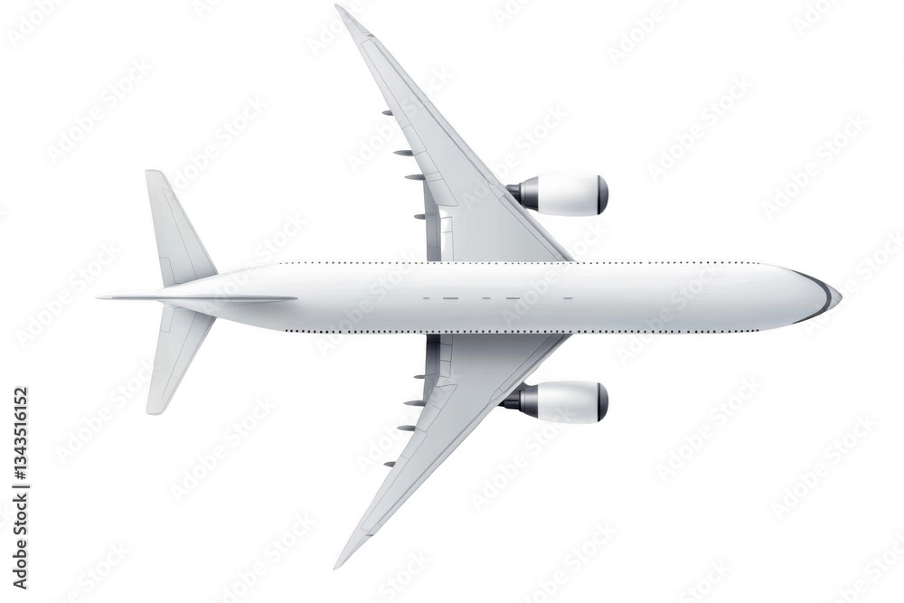 Plane Top View Aircraft Isolated Travel with Flight. Plane Top View Aircraft Isolated Travel with Flight.