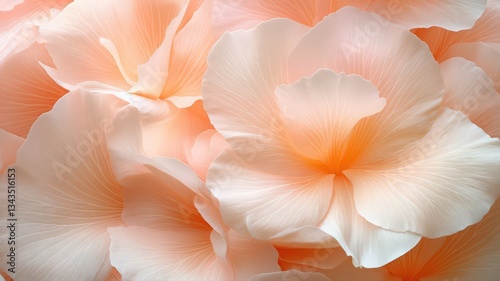Close-Up of Peach and Pink Flower Petals with Subtle Sparkle
