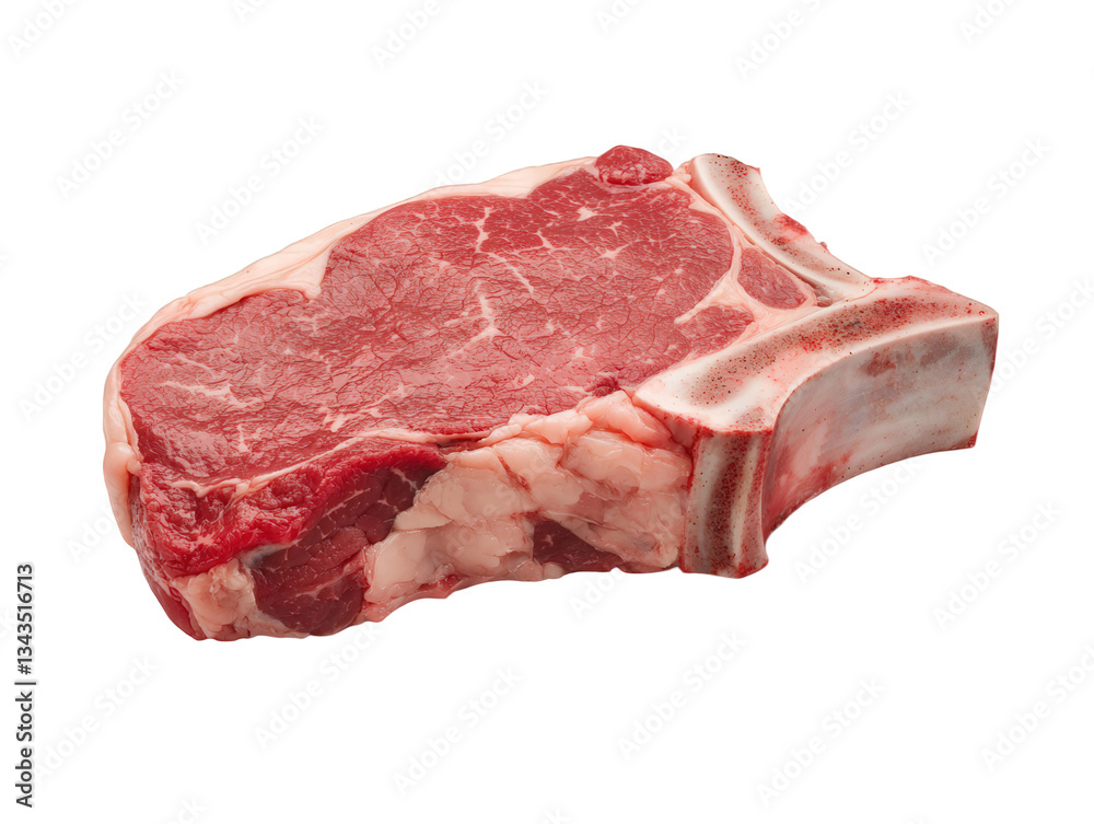 A fresh cut of ribeye steak showcasing marbled red meat and white fat, perfect for grilling or cooking, Transparent background. A fresh cut of ribeye steak showcasing marbled red meat and white fat, perfect for grilling or cooking, Transparent background.