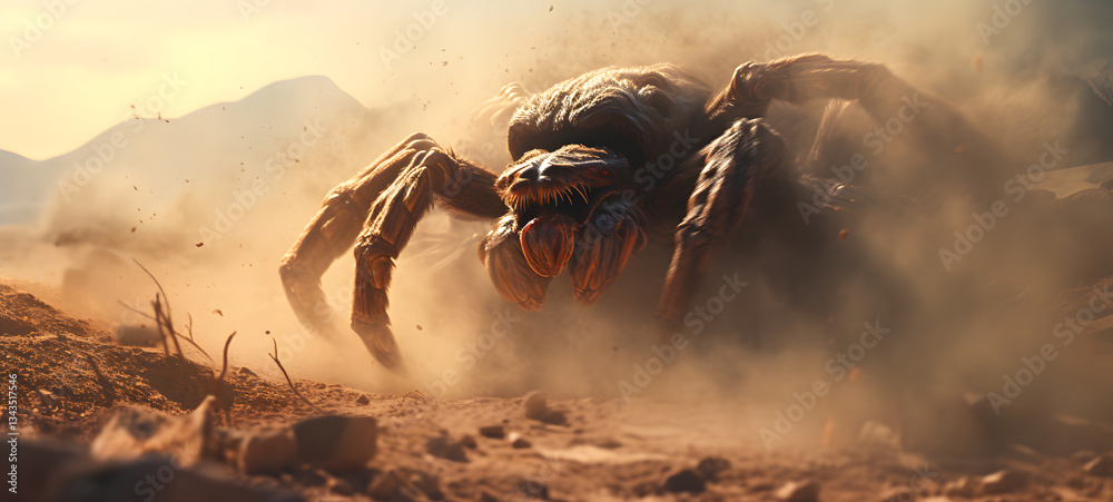 Fototapeta premium epic tarantula battle war, ai generative