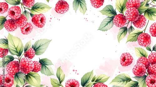 Watercolor Seamless Berry Pattern on White Background
