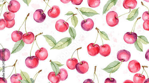 Playful Cherry Scatter – Seamless Hand-Painted Illustration