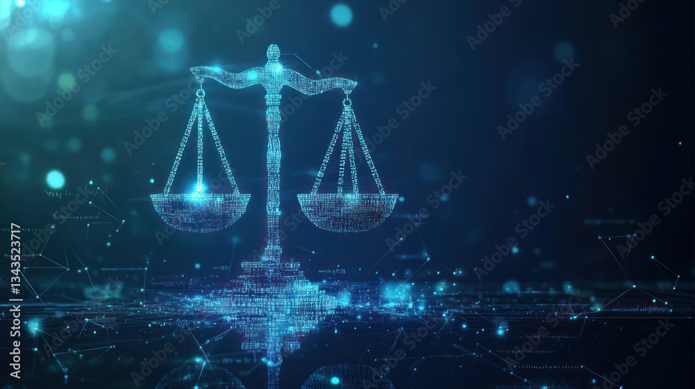 Digital scales of justice, abstract background Digital scales of justice, abstract background