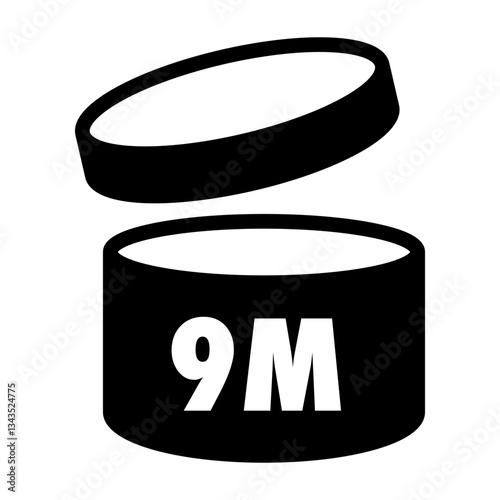 Pao symbol 9m black color isolated on white background. Period after opening icon 10 eps