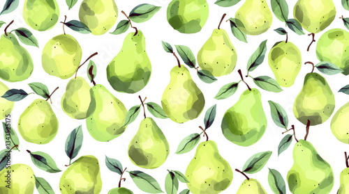 Modern Pear Repeat – Clean and Minimal Watercolor Style
