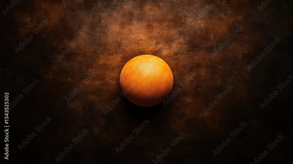 Single orange sphere on a dark background
