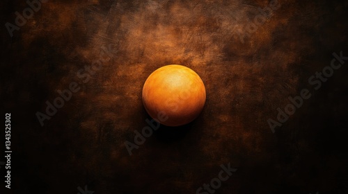 Obraz na płótnie Single orange sphere on a dark background w salonie