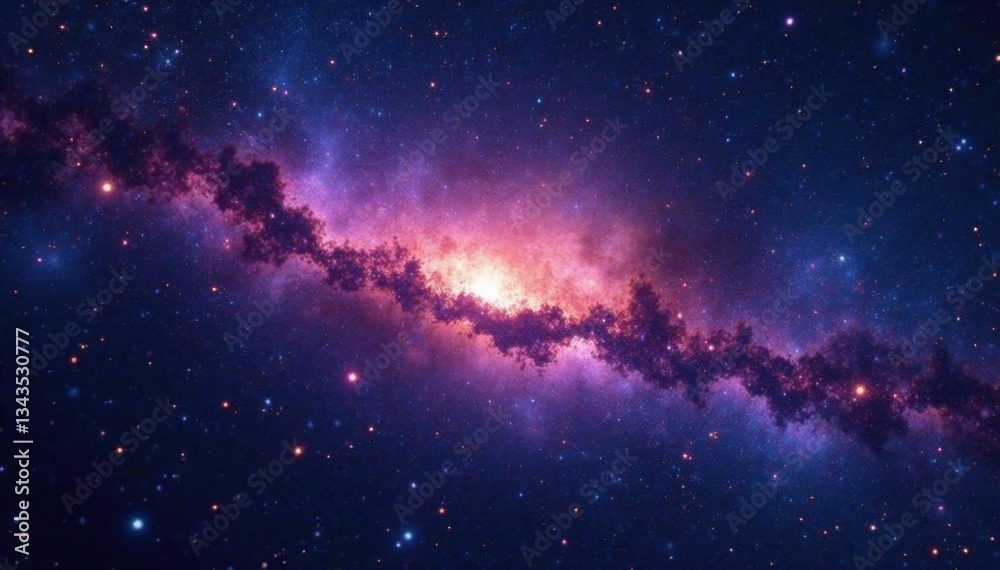 Naklejka premium Vast expanse of galaxies under a starry velvety blackness, cosmos, celestial bodies