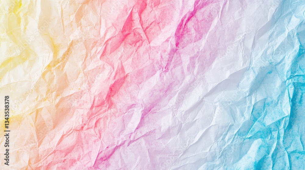 Obraz premium Colorful Crumpled Paper Background with Vibrant Pastel Shades
