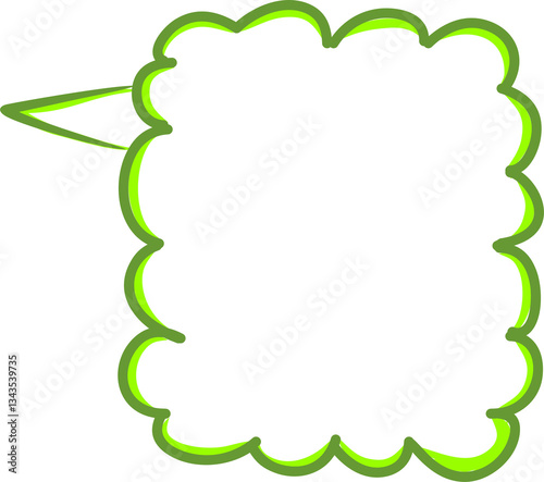 green bubble text