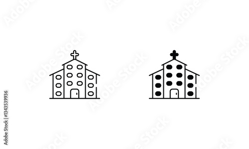 Church icons set vector stock illustration