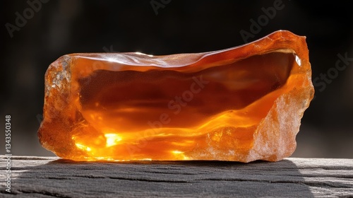 Raw, orange gemstone, translucent,  natural beauty