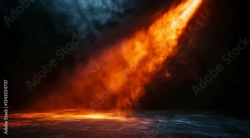 orange spotlight on stage isolated on black background	