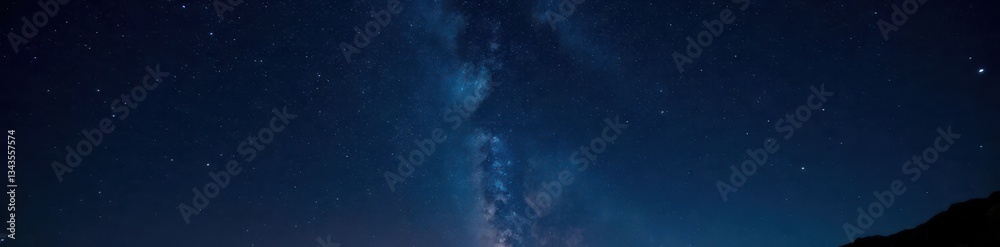 Fototapeta premium A starry night sky with twinkling stars against a dark and vast black background, night, cosmos