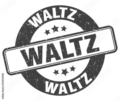 waltz stamp. waltz label. round grunge sign