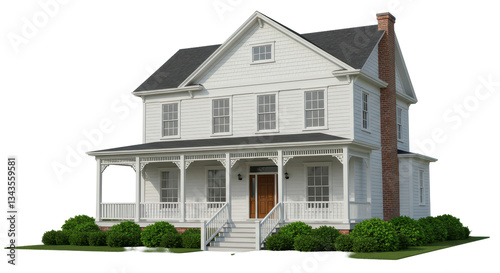 Quadro su tela Isolated Home With Garden