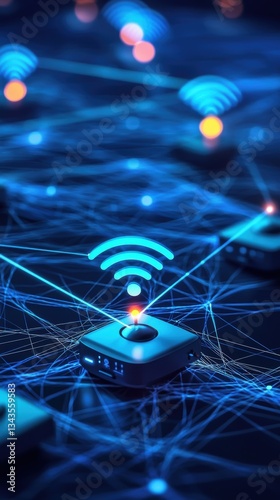 Exploring advanced iot networks digital space image gallery high-tech environment futuristic perspective