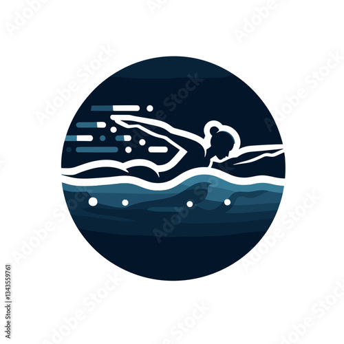 Swimmer in motion under water