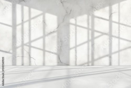 Obraz na płótnie Empty room with marble wall and window shadows w salonie